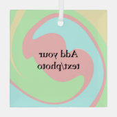 Einfache Acrylpour-Marmor fügen Sie Ihren Textname Ornament Aus Glas (Rückseite)