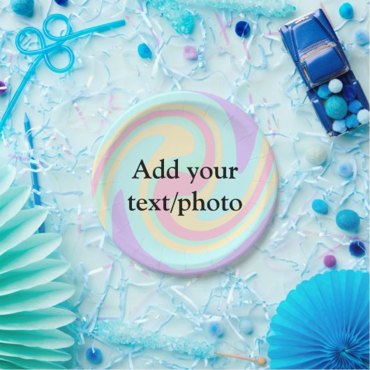 Einfache Acrylpour-Marmor fügen Sie Ihren Textname Pappteller (Party)