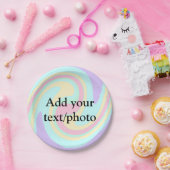 Einfache Acrylpour-Marmor fügen Sie Ihren Textname Pappteller (Party)