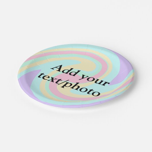 Einfache Acrylpour-Marmor fügen Sie Ihren Textname Pappteller (Schrägansicht)