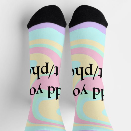 Einfache Acrylpour-Marmor fügen Sie Ihren Textname Socken (Oben)