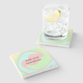 Einfache Acrylpour-Marmor fügen Sie Ihren Textname Steinuntersetzer (Seitenansicht)