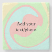 Einfache Acrylpour-Marmor fügen Sie Ihren Textname Steinuntersetzer (Vorderseite)