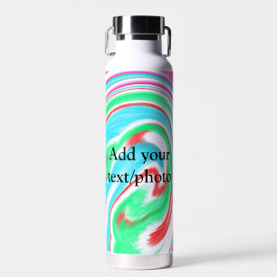 Einfache Acrylpour-Marmor fügen Sie Ihren Textname Trinkflasche