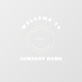 Einfache Add-Logo-Typografie Willkommen beim Firme Fensteraufkleber (Blatt)