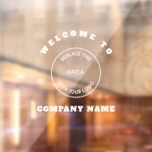 Einfache Add-Logo-Typografie Willkommen beim Firme Fensteraufkleber (Blatt 2)