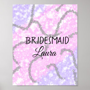 Einfache add name bridesmaid gift year t poster