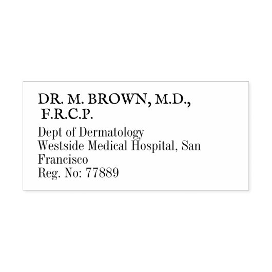 Einfache Adresse für Ärzte in Schwarz-Weiß-Dermato Permastempel (Design)