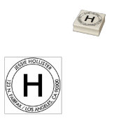 Einfache Adresse & Initialen-Monogramm Gummistempel (Stempel)