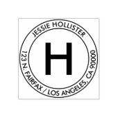 Einfache Adresse und erste Monogramm Gummistempel (Prägung)