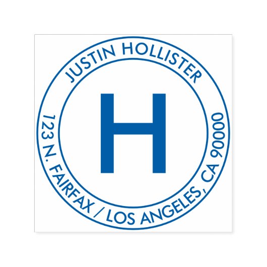 Einfache Adresse und erste Monogramm Permastempel (Design)