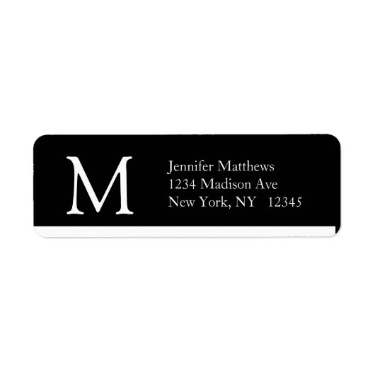 Einfache Adressenmarken Monogram modern (Vorne)