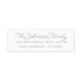 Einfache Adressetikettseite Grün (Vorne)