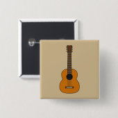 Einfache akustische Gitarre Cartoon Button (Vorne & Hinten)