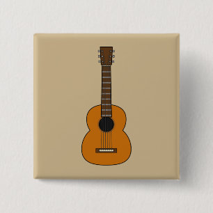 Einfache akustische Gitarre Cartoon Button