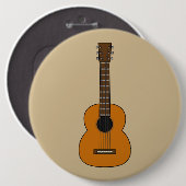 Einfache akustische Gitarre Cartoon Button (Vorne & Hinten)