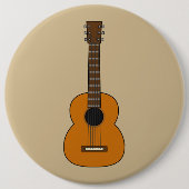 Einfache akustische Gitarre Cartoon Button (Vorderseite)