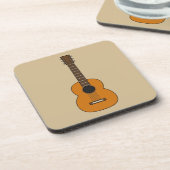 Einfache akustische Gitarre Cartoon Getränkeuntersetzer (Linke Seite)