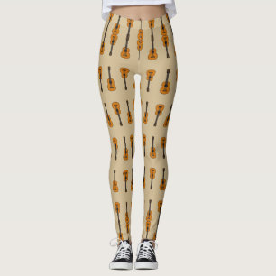 Einfache akustische Gitarre Cartoon Leggings