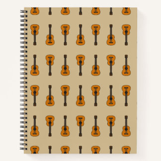 Einfache akustische Gitarre Cartoon Notizblock