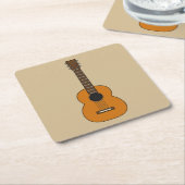 Einfache akustische Gitarre Cartoon Rechteckiger Pappuntersetzer (angewinkelt)