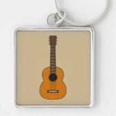 Einfache akustische Gitarre Cartoon Schlüsselanhänger (Vorne)