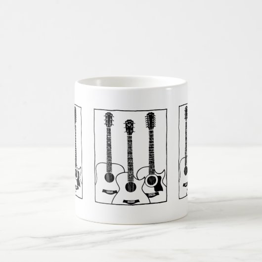 einfache akustische Gitarre Kaffeetasse (Mittel)