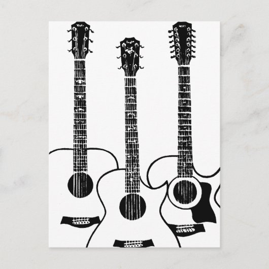 Einfache akustische Gitarren Postkarte (Vorderseite)