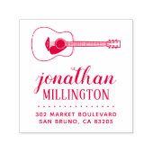 Einfache akustische Gitarrenbezeichnung SkriptRück Permastempel (Design)