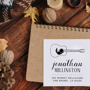 Einfache akustische Gitarrenbezeichnung SkriptRück Permastempel