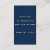 Einfache Alkohol Tinte Blau und Gold Visitenkarte (Rückseite)