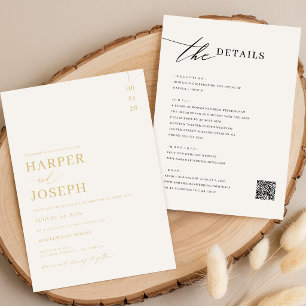 Einfache All-in-One-Hochzeitskarten mit QR-Code Einladung