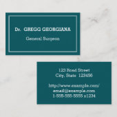 Einfache allgemeine Visitenkarte für Chirurgen (Vorne/Hinten)