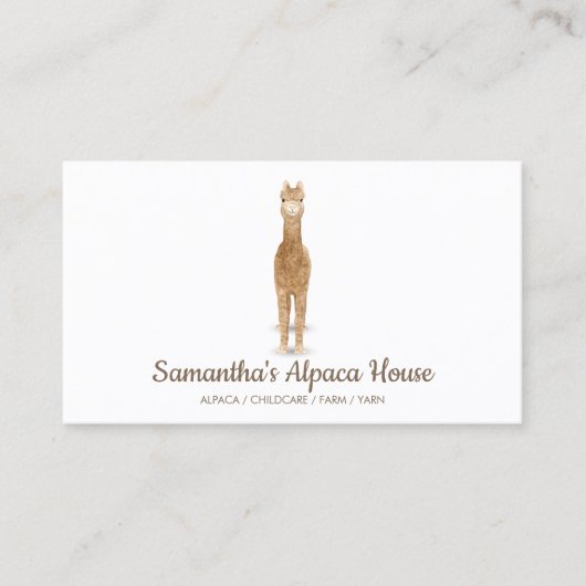 Einfache Alpaca Visitenkarte (Vorderseite)