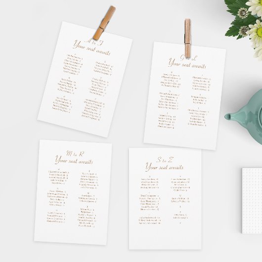 Einfache Alphabetische Hochzeitskarte