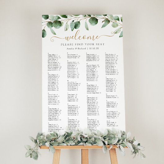 Einfache Alphabetische Hochzeitskarte Poster