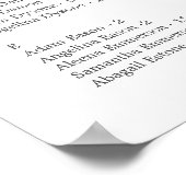 Einfache Alphabetische Hochzeitskarte Poster (Ecke)