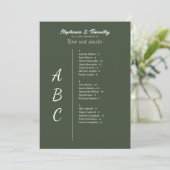 Einfache Alphabetische Hochzeitskarten (Stehend Vorderseite)