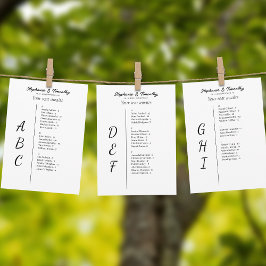 Einfache Alphabetische Hochzeitskarten