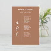 Einfache Alphabetische Hochzeitskarten (Stehend Vorderseite)