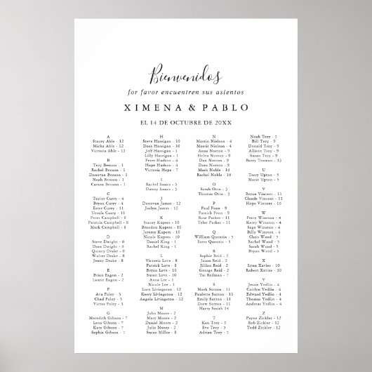 Einfache Alphabetisierungskarte Poster (Vorne)