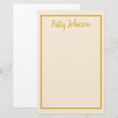 Einfache alte Goldbox Briefpapier (Vorne/Hinten)