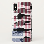 Einfache amerikanische Flagge mit Soldaten Case-Mate iPhone Hülle (Rückseite)