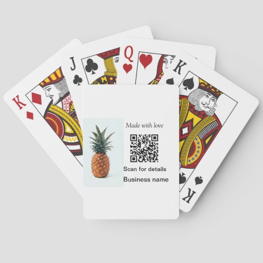 Einfache Ananas-Frucht Essen QR-Code Geschäftsinfo Spielkarten (Rückseite)
