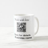 Einfache Ananas-Frucht-Nahrungsmittel-QR-Code-Gesc Kaffeetasse (VorderseiteRechts)