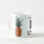 Einfache Ananas-Frucht-Nahrungsmittel-QR-Code-Gesc Kaffeetasse (Vorderseite Links)