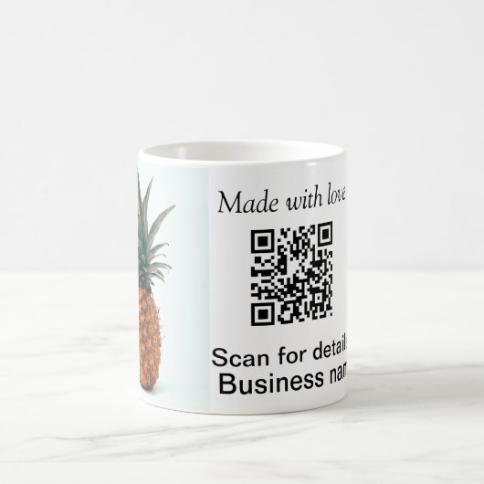 Einfache Ananas-Frucht-Nahrungsmittel-QR-Code-Gesc Kaffeetasse (Mittel)