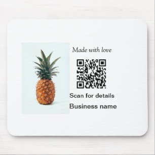 Einfache Ananas-Frucht-Nahrungsmittel-QR-Code Gesc Mousepad