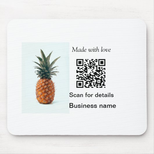 Einfache Ananas-Frucht-Nahrungsmittel-QR-Code Gesc Mousepad (Vorne)