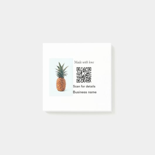 Einfache Ananas-Frucht-Nahrungsmittel-QR-Code Gesc Post-it Klebezettel (Vorderseite)